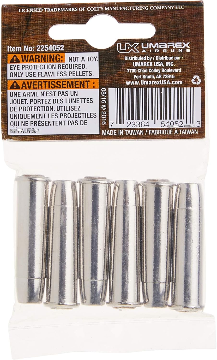 Umarex Colt Peacemaker Revolver Single Action Army Six-Shooter .177 Caliber Air Pistol, Spare Pellet Capsules, Silver (6 Pack)