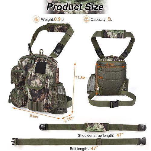 Tactical Shoulder Bag Outdoor Military Sling Bag Crossbody Turkey Hunting Bag Sports Chest Pack for Hunting, Hiking, Fishing, Lightweight Carry Pouch