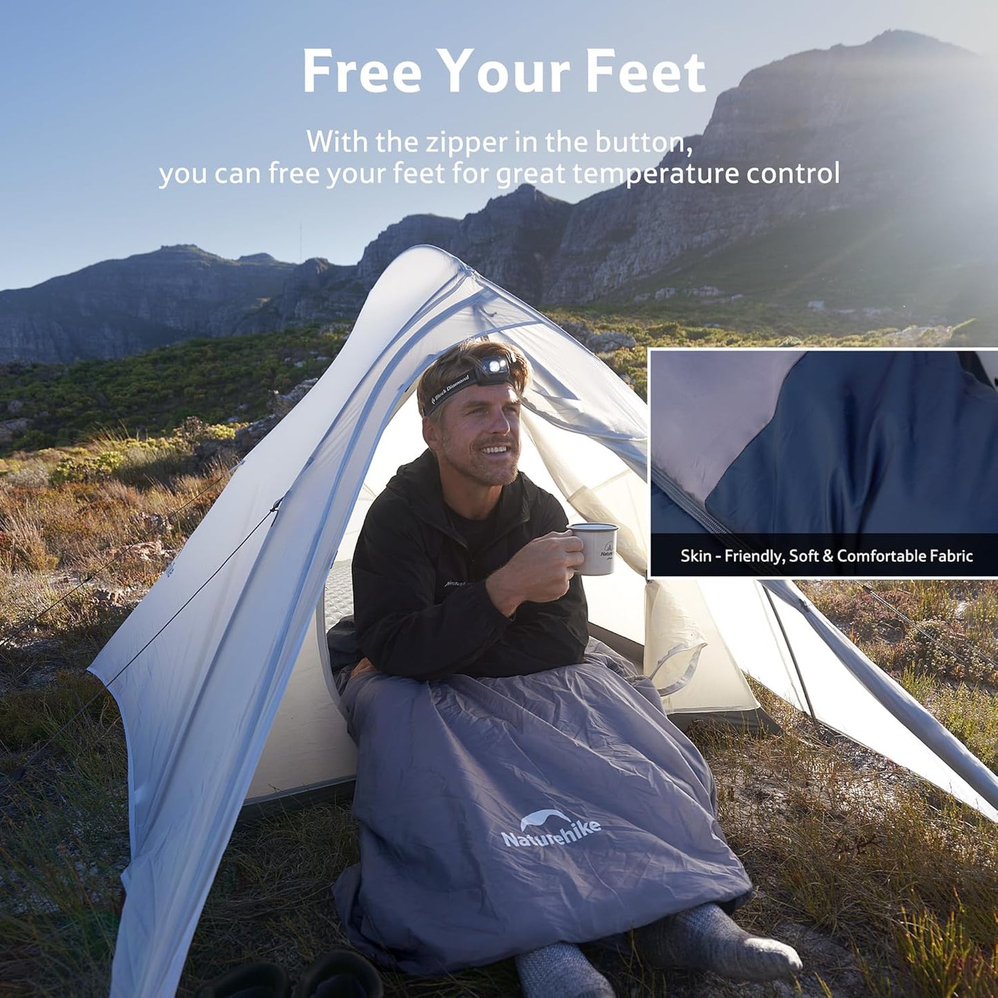 Naturehike Lightweight Compact Sleeping Bag, Envelope Ultralight Backpacking Sleeping Bag Portable, Waterproof, Comfort with Compression Sack for Cold&Warm, Camping, Traveling, Hiking