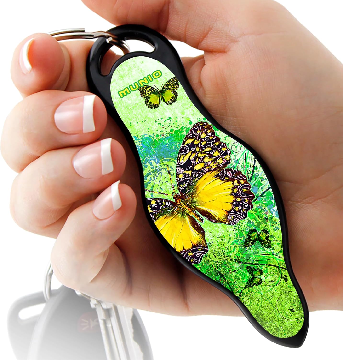 MUNIO Self Defense Keychain – Lightweight, Stylish & Portable Safety Tool for Women & Men – Non-Lethal Kubotan, Easy to Use