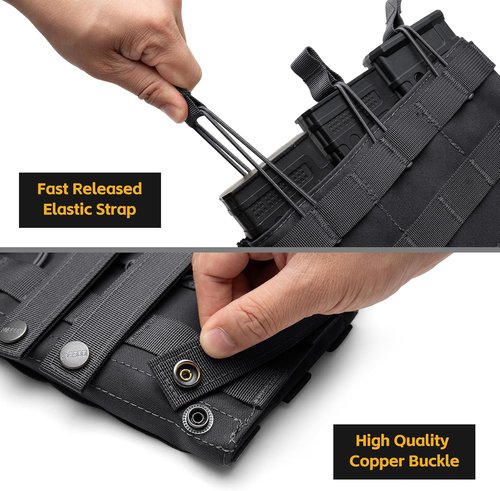 IDOGEAR Triple Mag Pouch Open Top 5.56mm Magazine Pouch Fit for M4 M16 AR-15 Tactical Molle Mag Carrier 500D Nylon Airsoft Hunting Military Gear