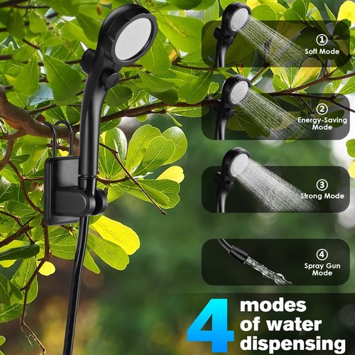 Cosy Life Portable Shower, Portable Shower for Camping with 5 Gallon Collapsible Bucket, 6000mAH Camping Shower with Smart LED Display, Multiple Spray Patterns for Outdoor Camping, Hiking, Pet Bathing