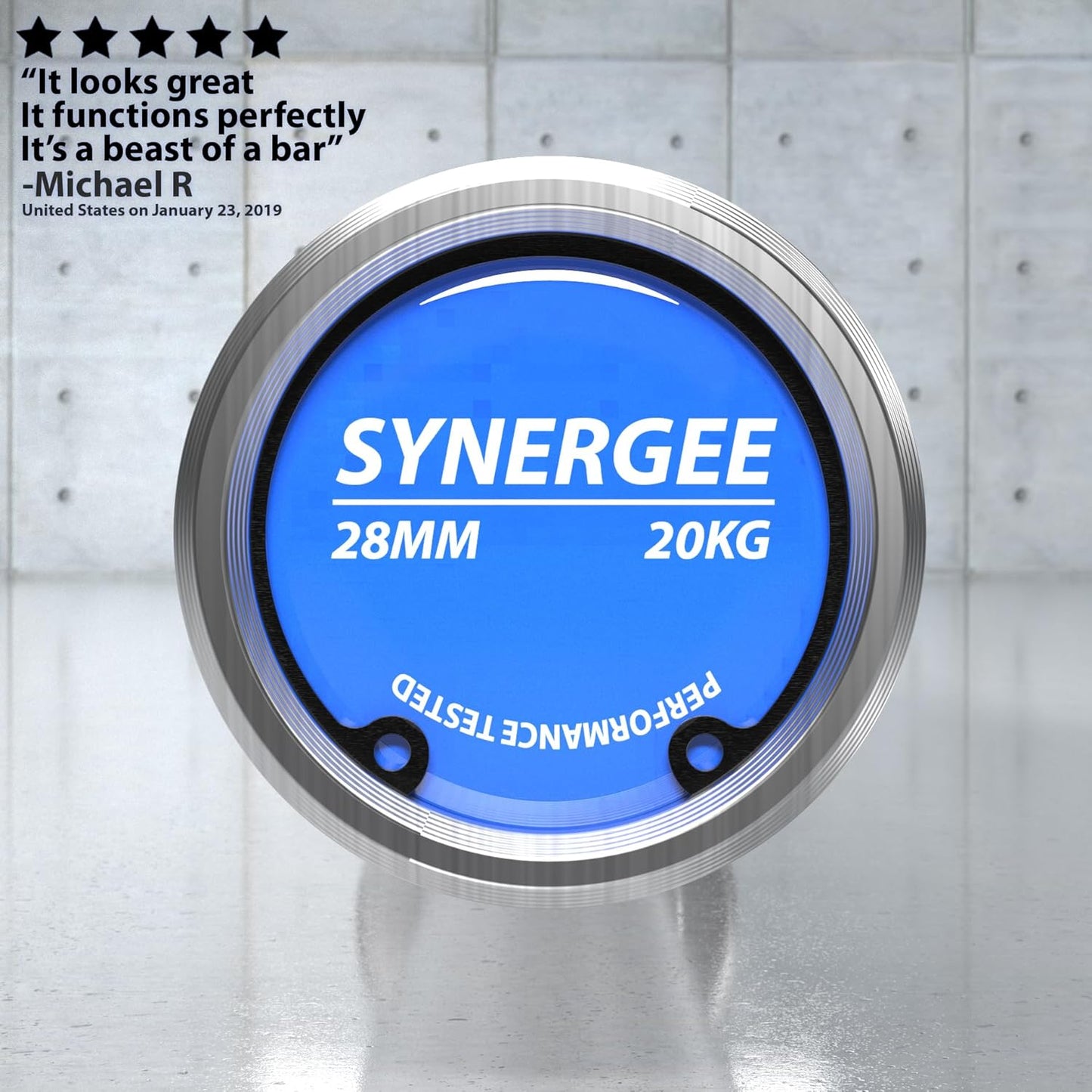 Synergee Regional Olympic 20kg Men’s and 15kg Women’s Hard Chrome & Black Phosphate Barbells. Rated 1500lbs for Weightlifting and Powerlifting.