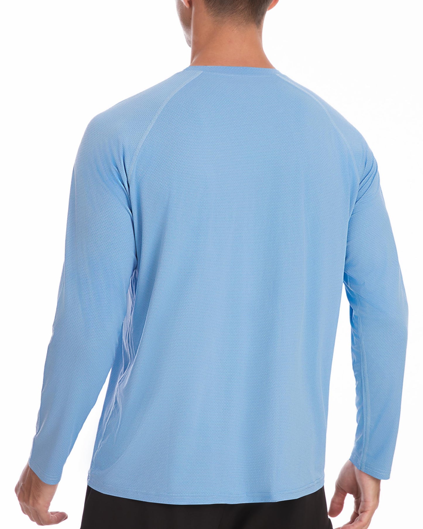 Roadbox Men's UPF 50+ UV Sun Protection Shirts, Lightweight Long Sleeve Water Swim Rash Guard for Fishing Running Hiking Blue