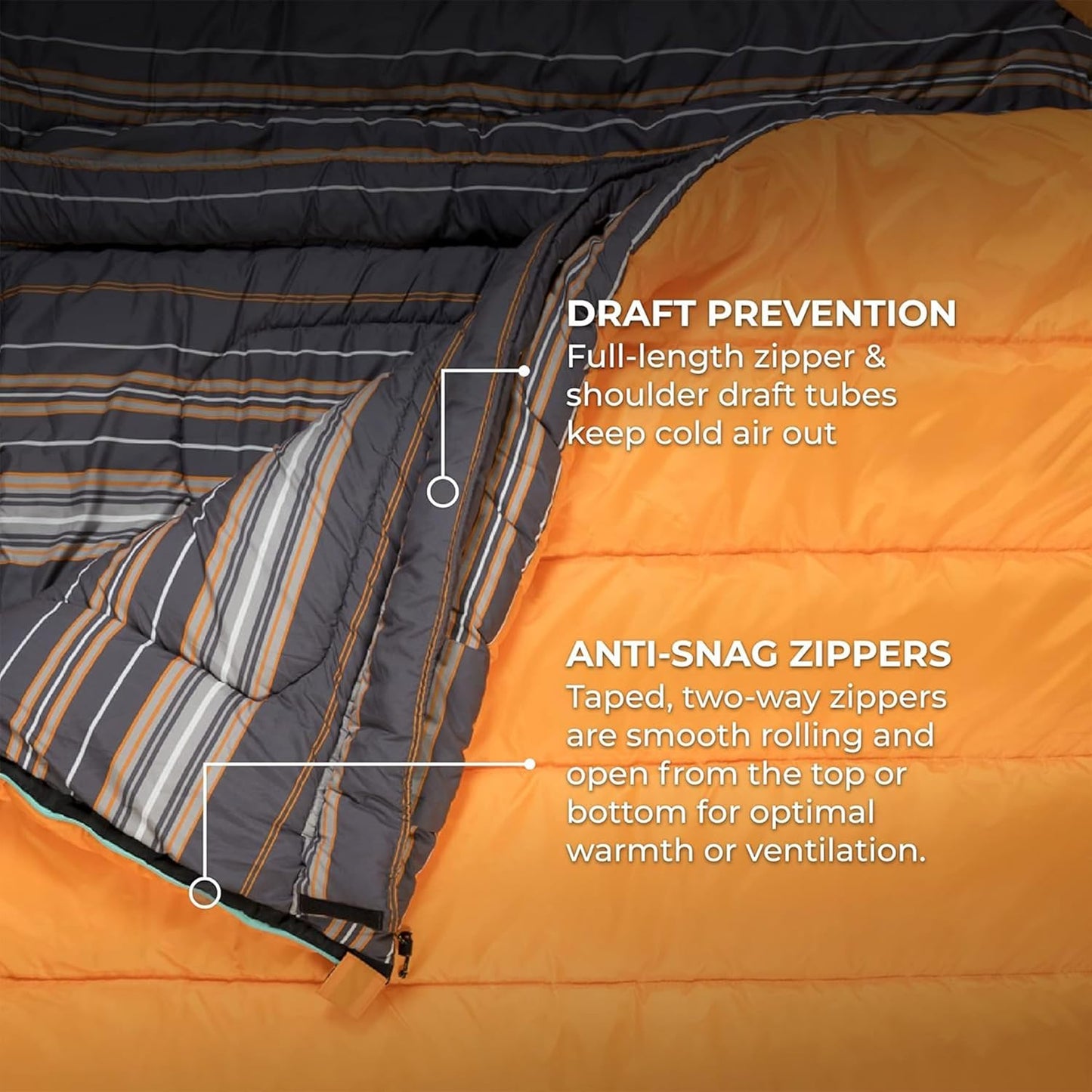 Teton Mammoth Queen Size Double Sleeping Bag- A Warm Bag The Whole Family can Enjoy – Great for Camping, Hunting and Base Camp. Compression Sack Included