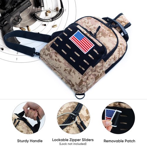 VIGERARI Tactical Sling Bag for Men, Concealed Carry Bag for Men, Women Gun Bag, Tactical Sling Backpack for Handguns
