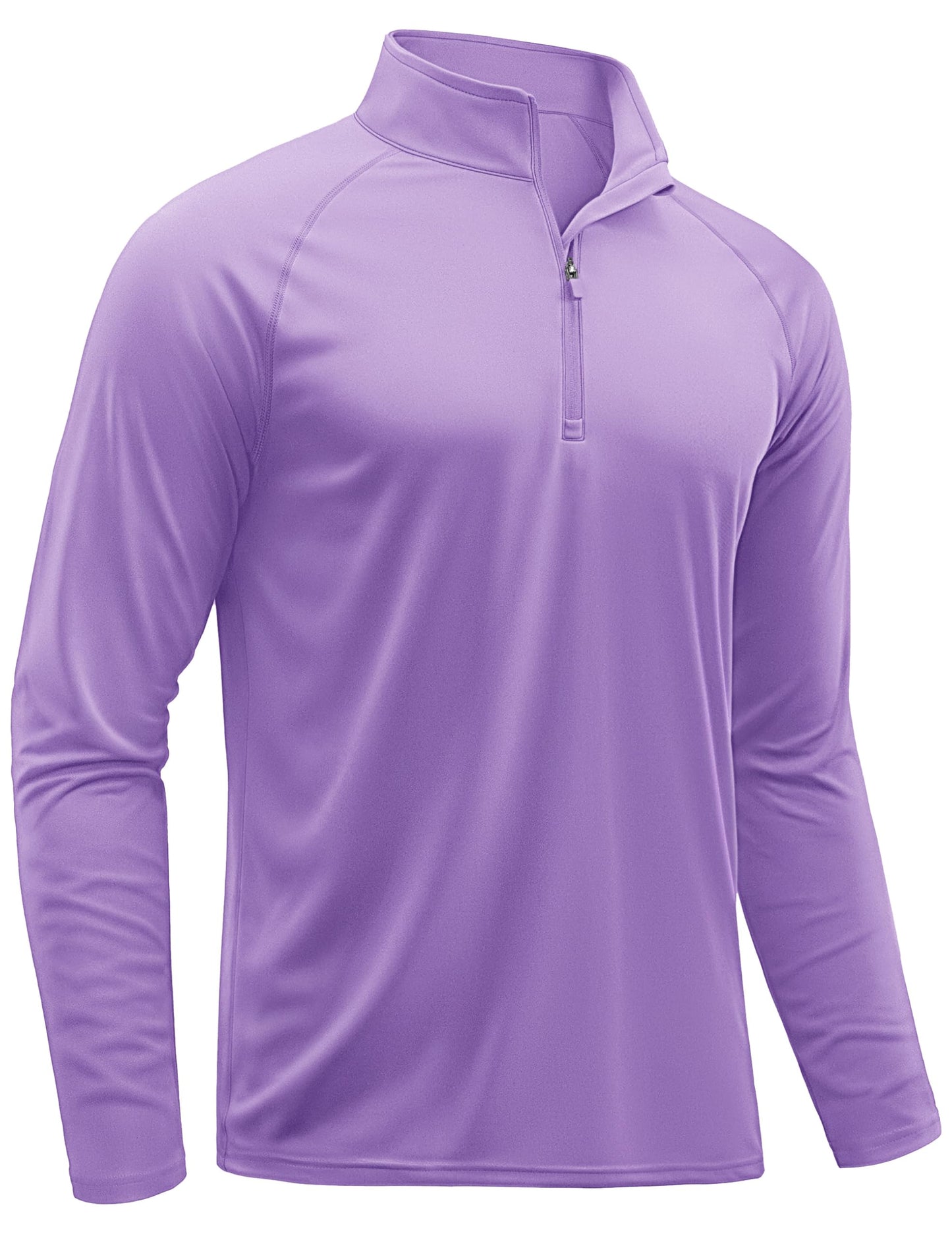 TACVASEN Men's Athletic SPF Pullover Shirts Running Fishing Tops Summer Sun Protection UPF 50+ Dry Fit T-Shirts Light Purple S