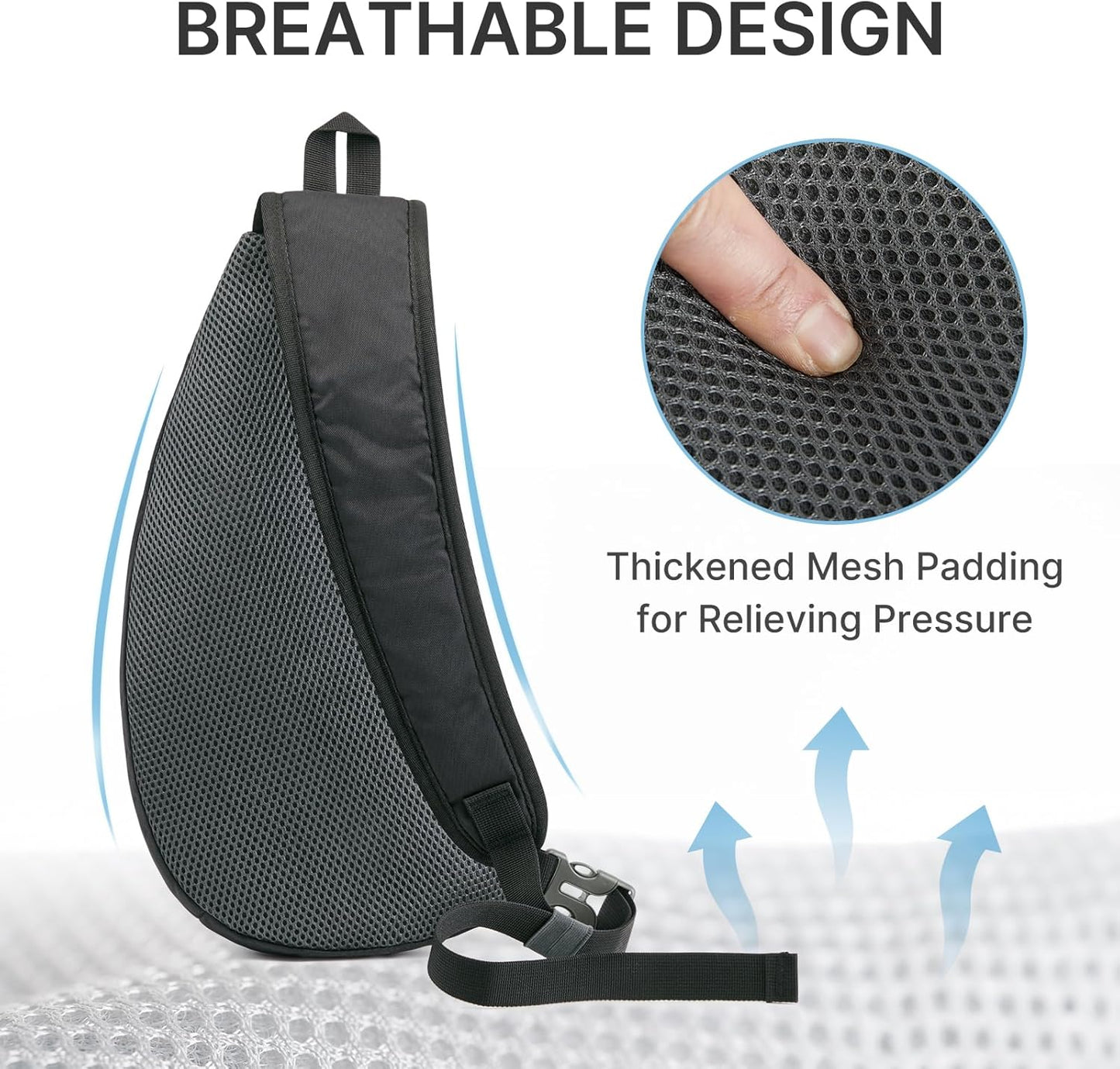 G4Free Sling Bag for Men Women, Small Crossbody Backpack Lightweight Chest Shoulder Bags for Travel, Outdoor and Sports (Black)