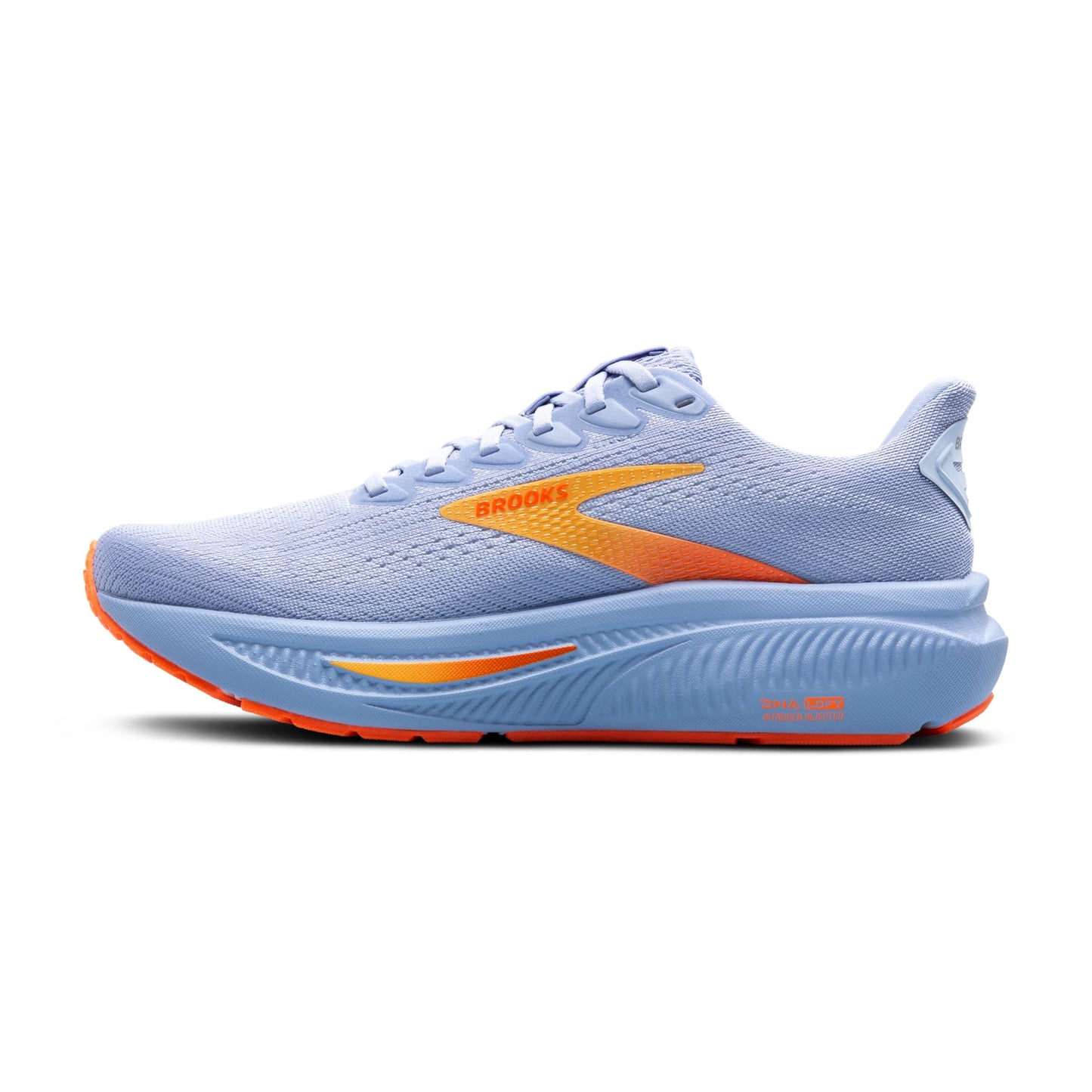 Brooks Women’s Ghost 17 Neutral Running Shoe - Blue Heron/White/Orange - 12 Medium