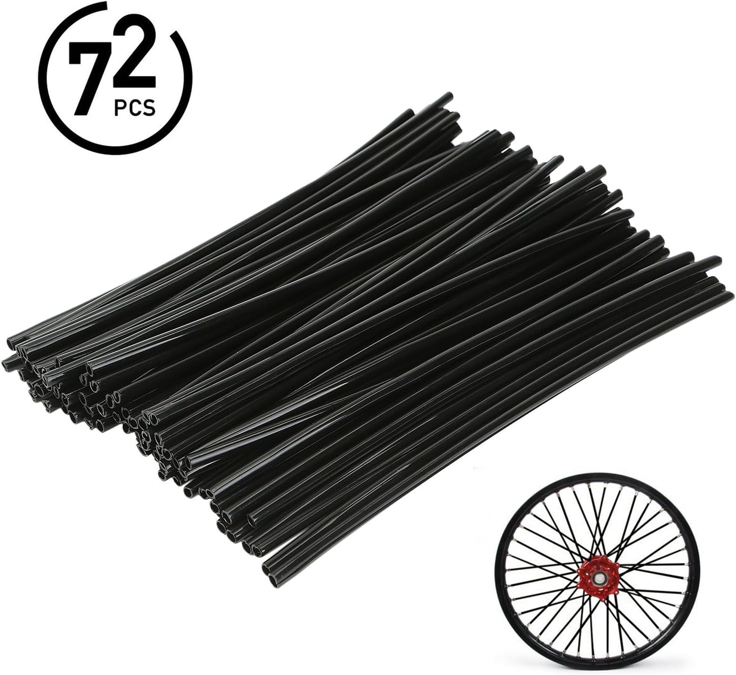 72Pcs Universal Spoke Skins Cover - Ovelur Wheel Spoke Wraps Skins Pipe Trim Decoration Protector For Motorcycle Dirt Bike Yamaha Harley Suzuki(Pink)