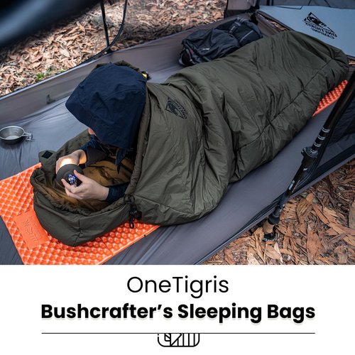 OneTigris Bushcrafter’s Sleeping Bags, Mummy Sleeping Bag for Camping Hiking Backpacking, Survival Gear