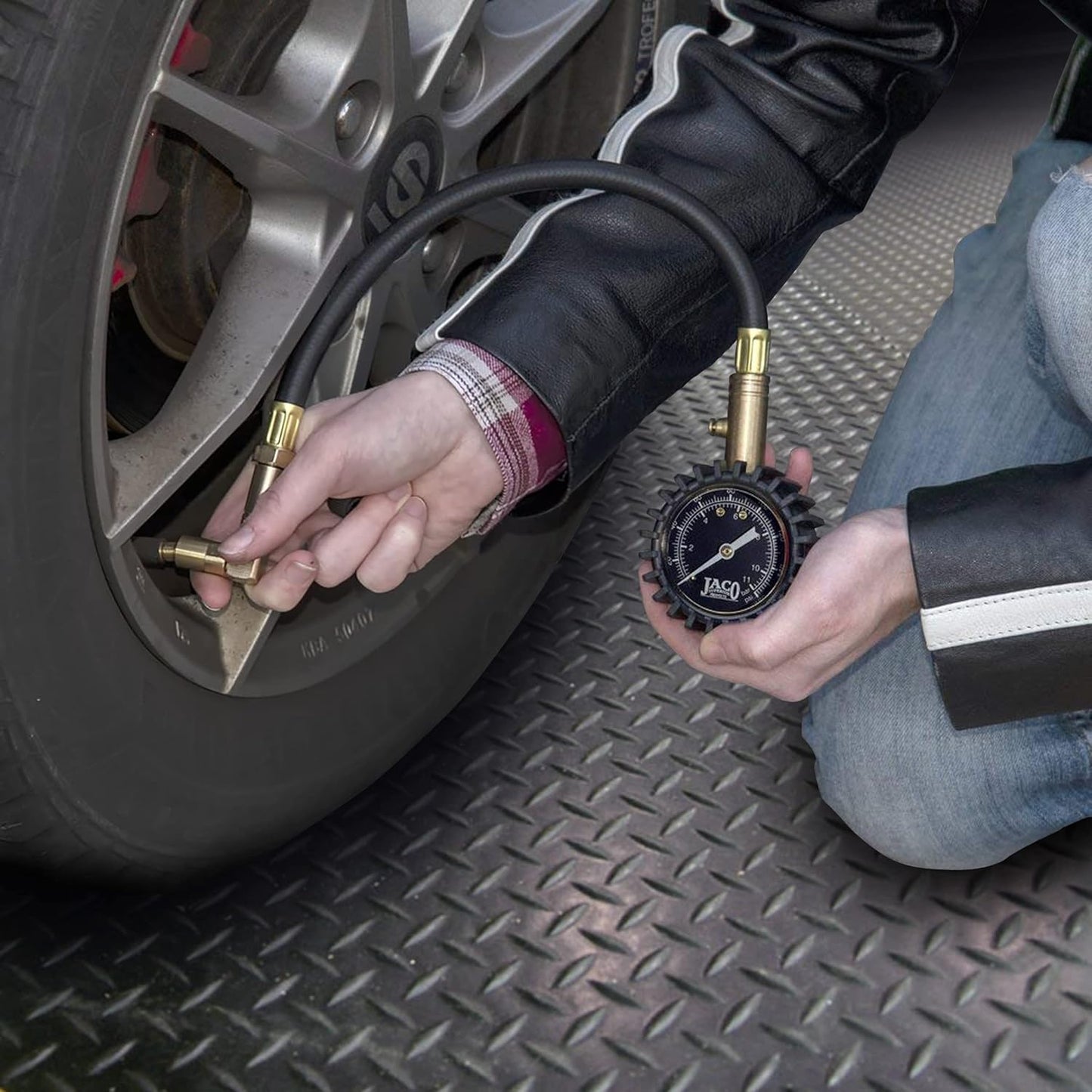 JACO BikePro Bike Tire Pressure Gauge - 160 PSI (Road Bike & BMX Series) | Presta + Schrader Air Chucks