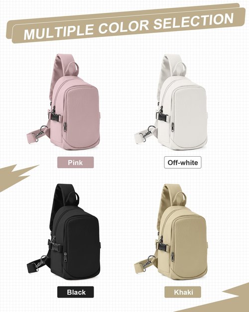 Sling Bag for Men Women, Mini Anti Theft One Strap Motorcycle Sling Backpack, Small Sling Chest Bag Daypack Crossbody Backpack for Casual Travel Hiking Gym Outdoor Sports Khaki
