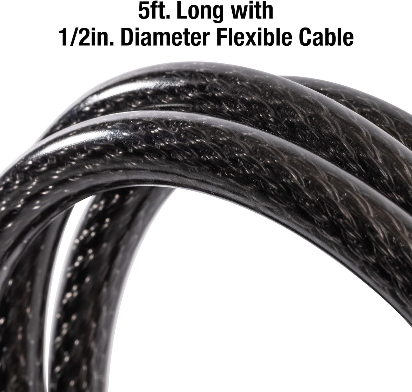 Master Lock Bike Lock Cable with Combination Black, 8143D