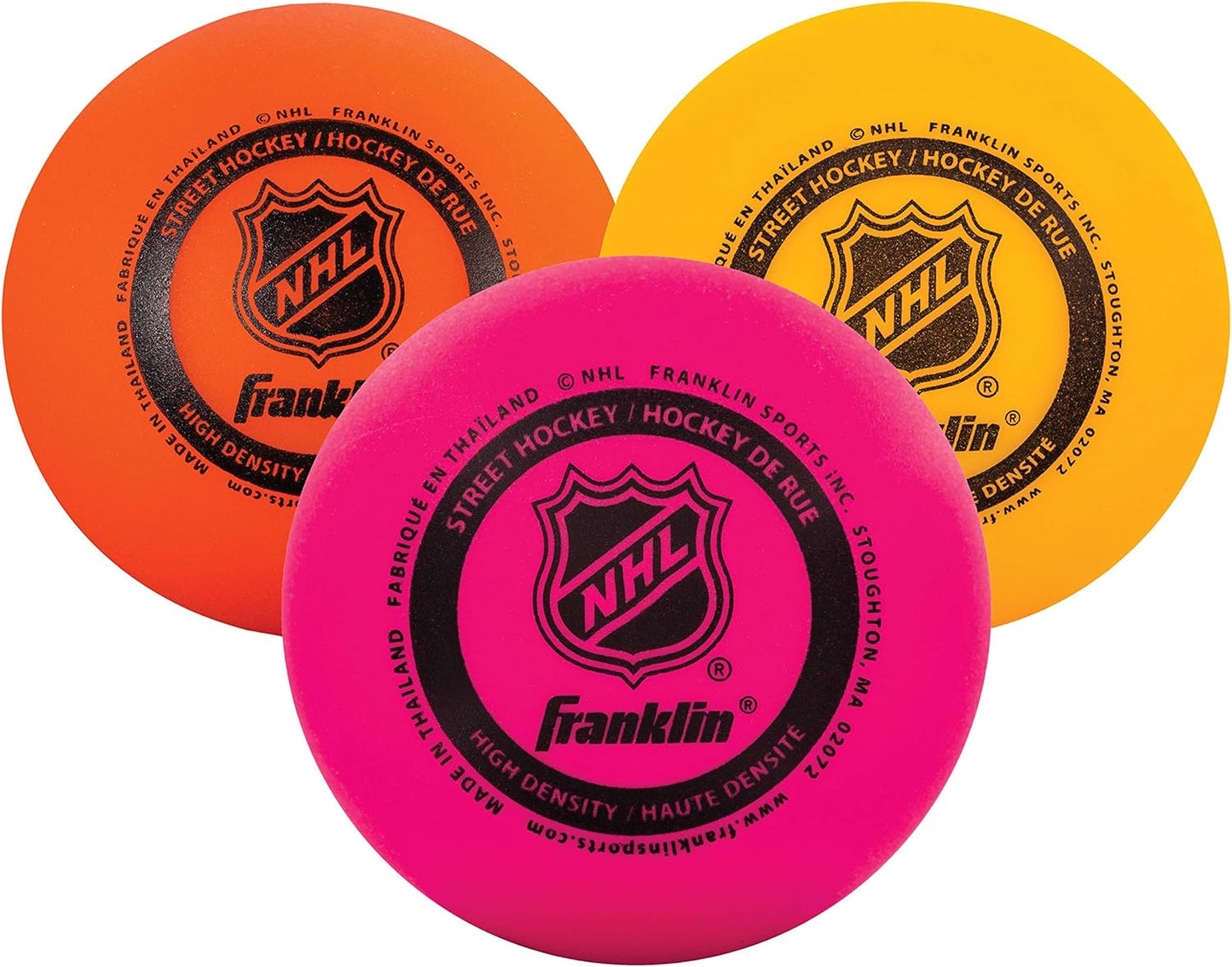Official Size Franklin Sports NHL Street Hockey Balls | No Bounce | Assorted Colors