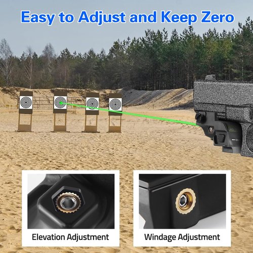 Laswin Picatinny Laser for Gun, Green Laser Sights for Pistols, Tactical Laser Beam for Glock, Sig, Taurus, Beretta, S&W, and Canik, with 20mm Rail or Weaver Accessories