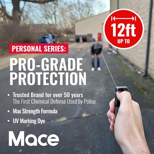 Mace Stun Gun for Self Defense - Rechargeable, Bright LED Light, High Voltage, Self Defense for Men & Women