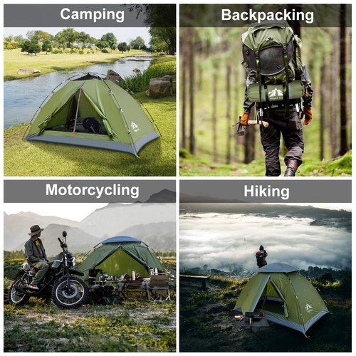 Night Cat Upgraded Backpacking Tents 1 2 Persons Easy Clip Setup Camping Tent Adults Scouts Heavy Rainproof Compact Lightweight,Single-Size