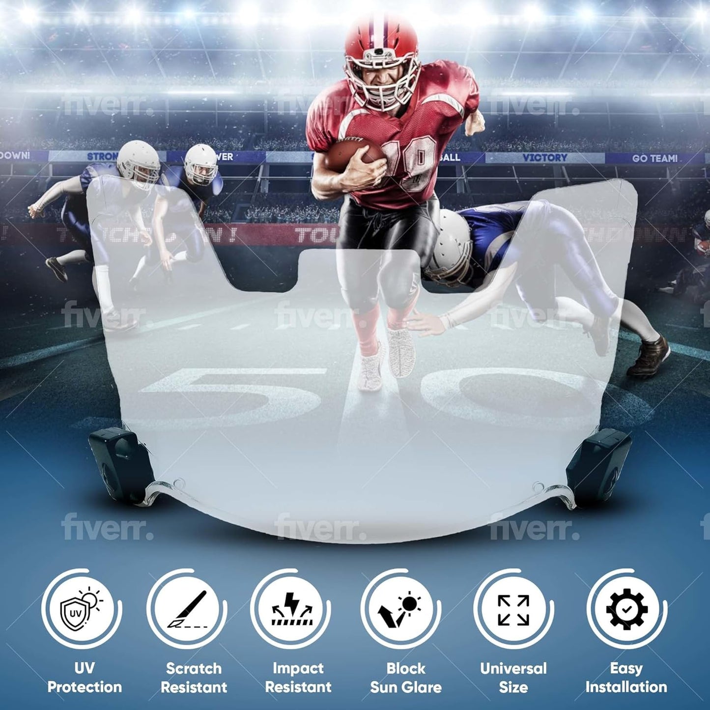 Unique Sports Clear View Football Helmet Eye Shield