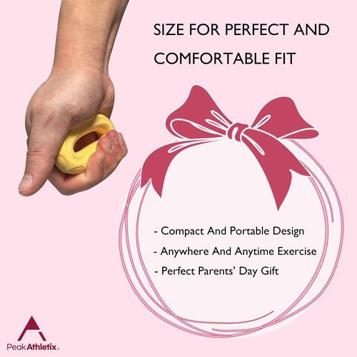 Peak Athletix Hand Strengthener Grip Ring Exercisers Squeezer Gripper for Muscle Strengthening Training Tool (Egg Yellow)