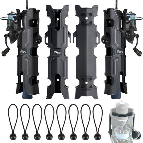 MECHA-X 4PCS Rod Holder for Boat,Wall Mounted Boat Rod Holders for Fishing,Fishing Tube Rod Holder for Boats,Garage,Cooler,Trailer,Pole Holders Side Mount for Storage with Scews & 8 Ball Bungees