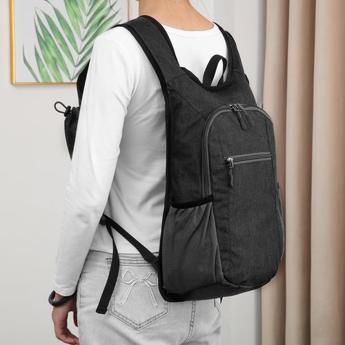 Hiking Daypack Small Travel Hiking Backpack for Women and Men Lightweight Packable Travel Back Pack for Women Men,Black
