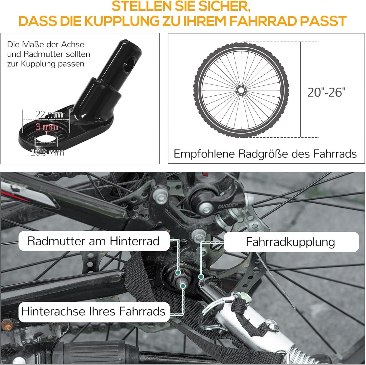 Aosom Bike Trailer, Foldable Bicycle Trailer with16 Inch Pneumatic Tire, Universal Coupler, Foldable Frame and Safe Reflectors Design, Large Load Capacity, Black