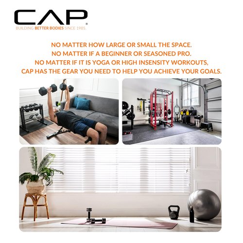CAP Barbell High Density Exercise Yoga Mat with strap and Knee Pad 71"x24"x1/2" PURPLE