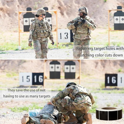 Chardime Target Stickers and Pasters for Shooting Practice - Target Pasters 1 inch 2 Rolls 2000 Pieces | Adhesive Markers for Shooting Range Targets（Black）