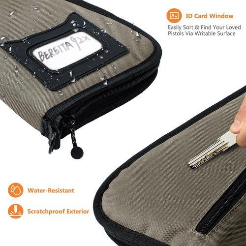 VIGEGARI Soft Pistol Case for Handguns-Single Gun Cases for Pistols-Pistol Bag-Handgun Case With Lockable Zipper -Concealed Carry Gun Pouch-Pistol Bag Soft Gun Storage for Handguns[Only ONE Gun Bag]