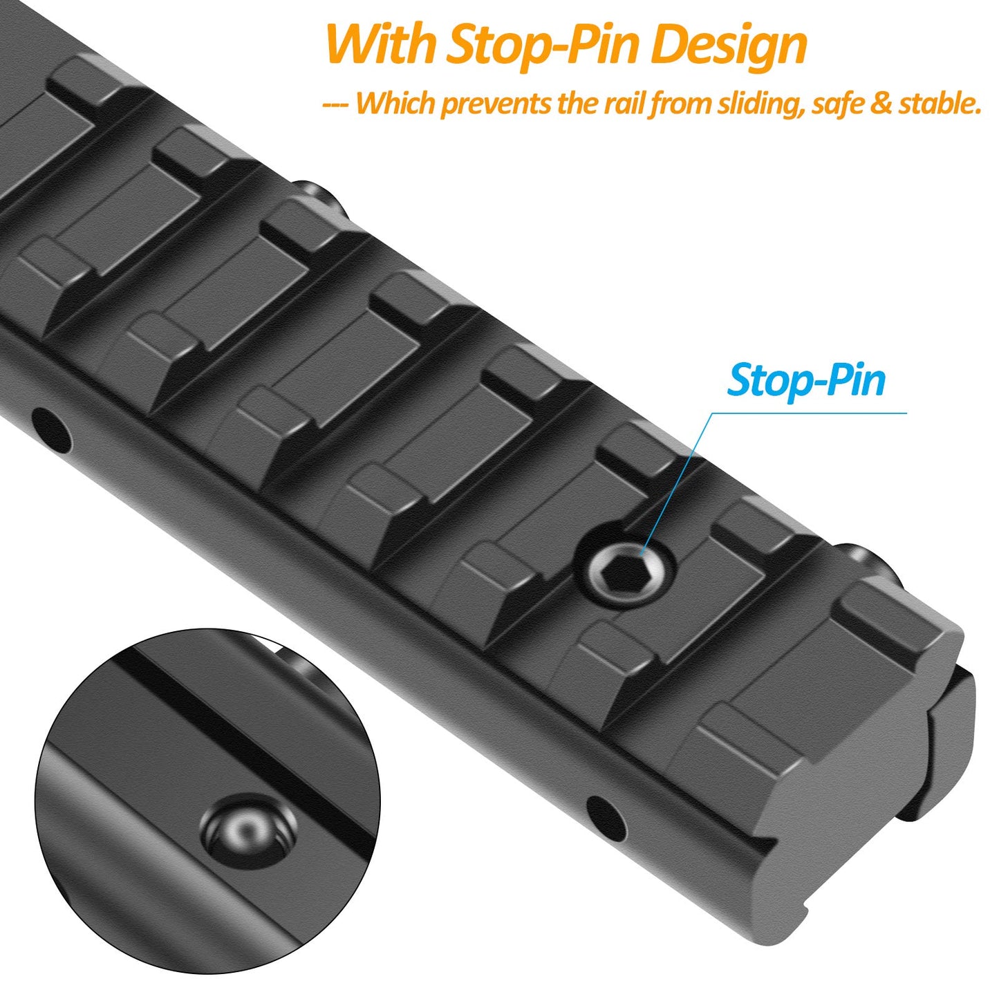 LONSEL Dovetail to Picatinny Rail Adapter 11mm Dovetail to 21mm Picatinny Rail Convert Mount - Low Profile Scope Riser Rail Adaptor - Base Mount 3/8" to 7/8" Converter (1 Pack)
