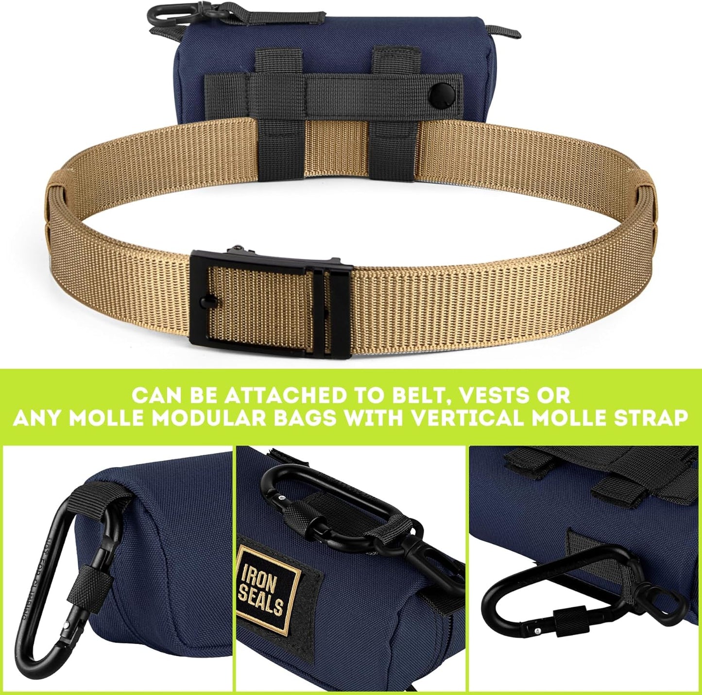 IronSeals Extra Large Tactical Molle Sunglasses Case Anti-Shock Semi-hard Clamshell Glasses Case, X-Large