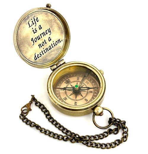 Unique Gifts for Men, Engraved Compass - Life is a Journey not a Destination - Unique Gifts for Fathers, dad, for him Gifts Husband, Husband