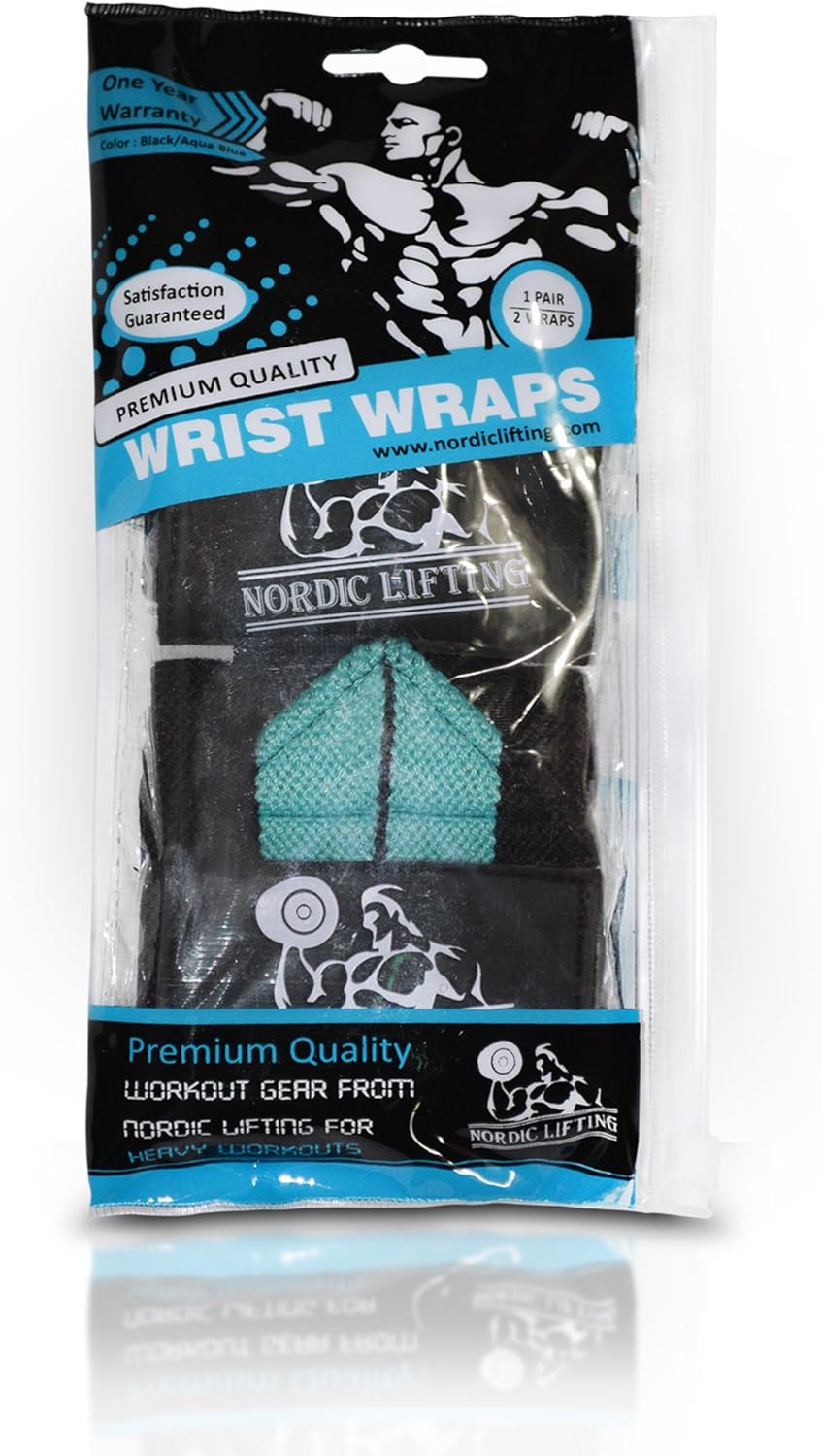Wrist Wraps (1 Pair/2 Wraps) for Weightlifting/Cross Training/Powerlifting/Bodybuilding - for Women & Men - Premium Quality Equipment for The Absolutely Best Hand Strength & Support - 1 Year Warranty