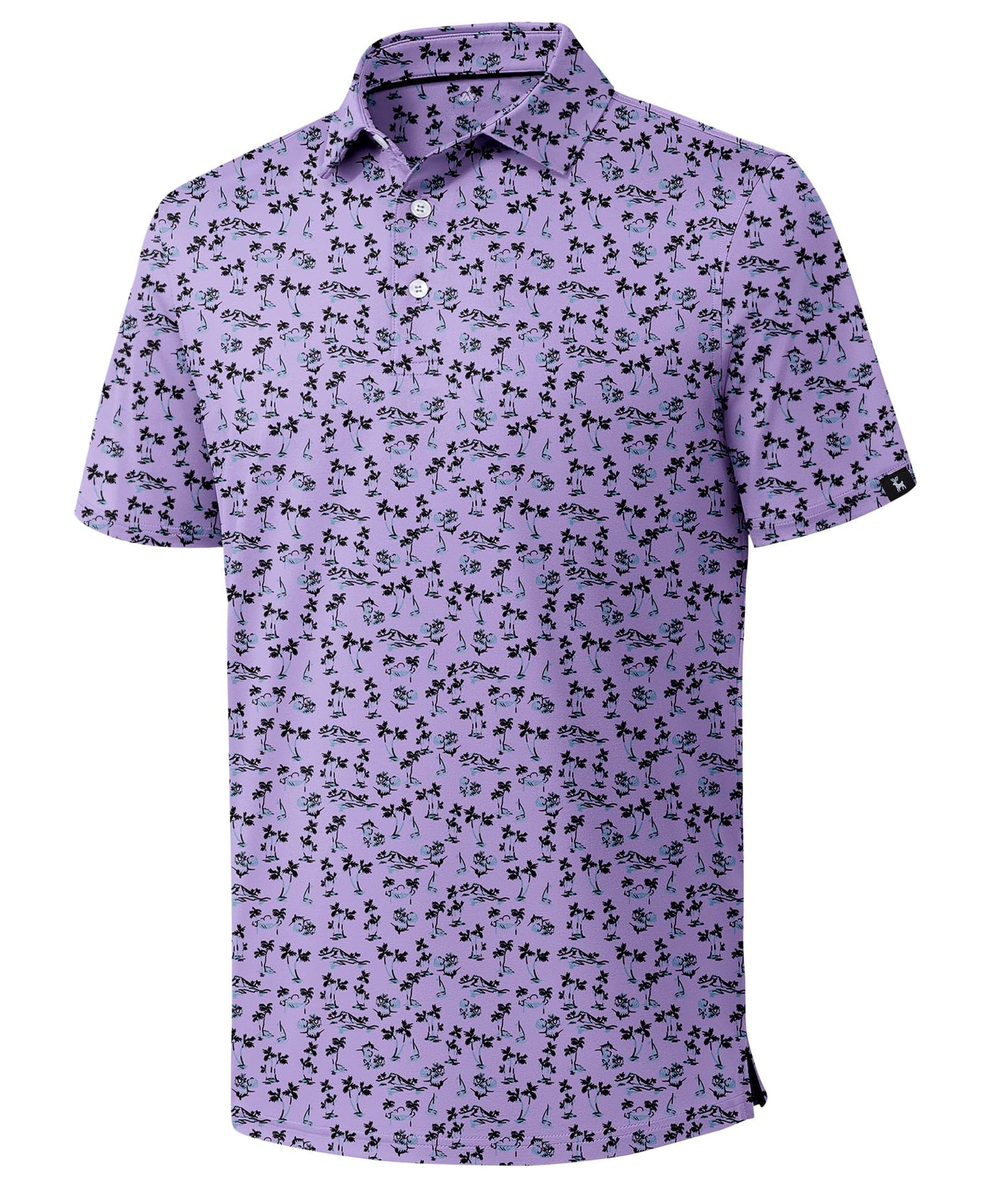 ZITY Mens Print Polo Shirts Short Sleeve Moisture Wicking Shirts for Men Golf Tennis Daily Casual Collared T-Shirt Purple XL