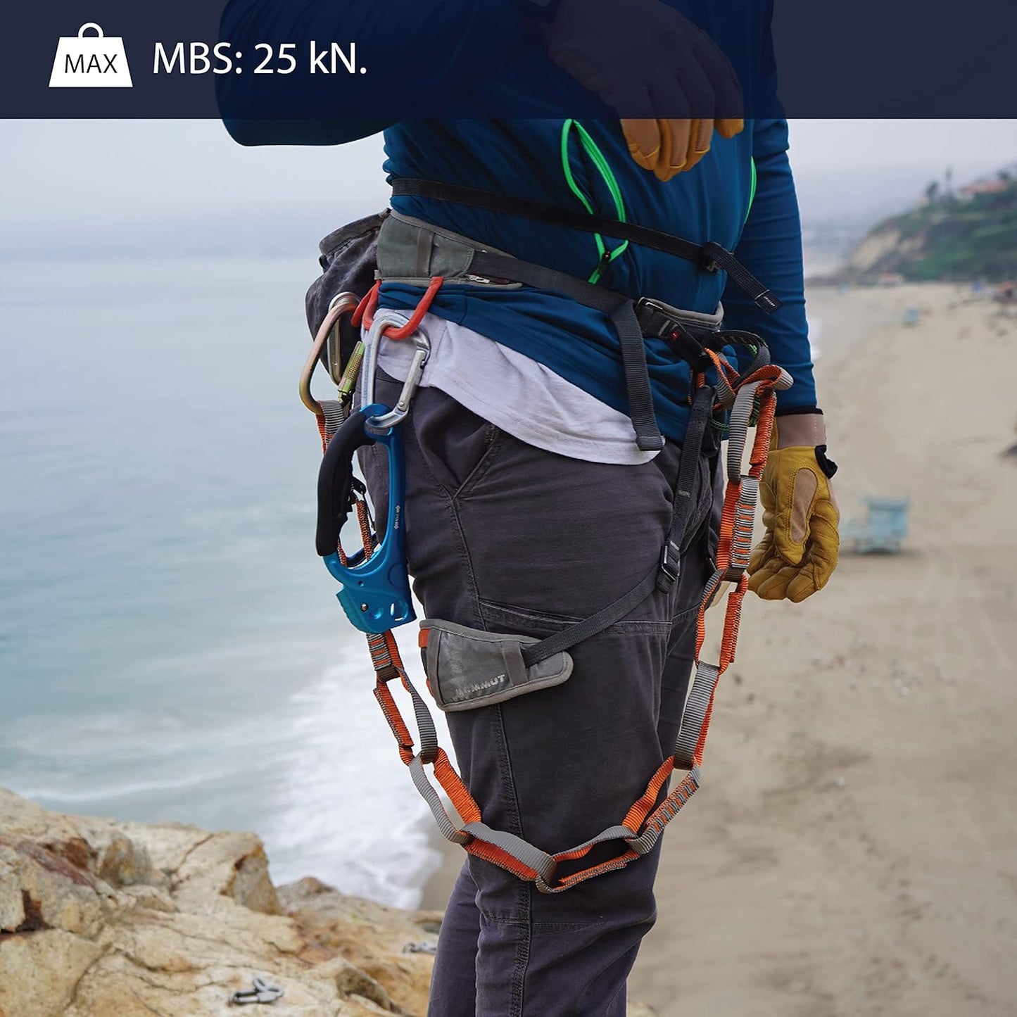 Auto Locking Carabiner 25KN (5-Pack)- Fusion Climb® Ovatti- Professional Rock Climbing Carabiner- Heavy Duty Steel- Auto Locking Carabiner for Climbing, Rappelling, D Shaped- UIAA ANSI Compliant