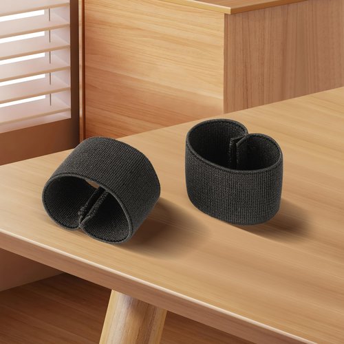 Wisdompro Elastic Belt Keeper, 12 Pcs Loop Keeper for 1" Backpack Straps or 1 1/2" Wide Belt Organizers - 2 Sizes, Black