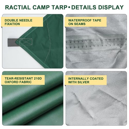 Rain Fly Hammock Waterproof Camping Tent Tarp COVVY Portable Multifunctional Camping Gear Equipment Lightweight Backpacking Shelter Awning for Outdoor Hiking Travel, Fast Set Up with Tent Accessories