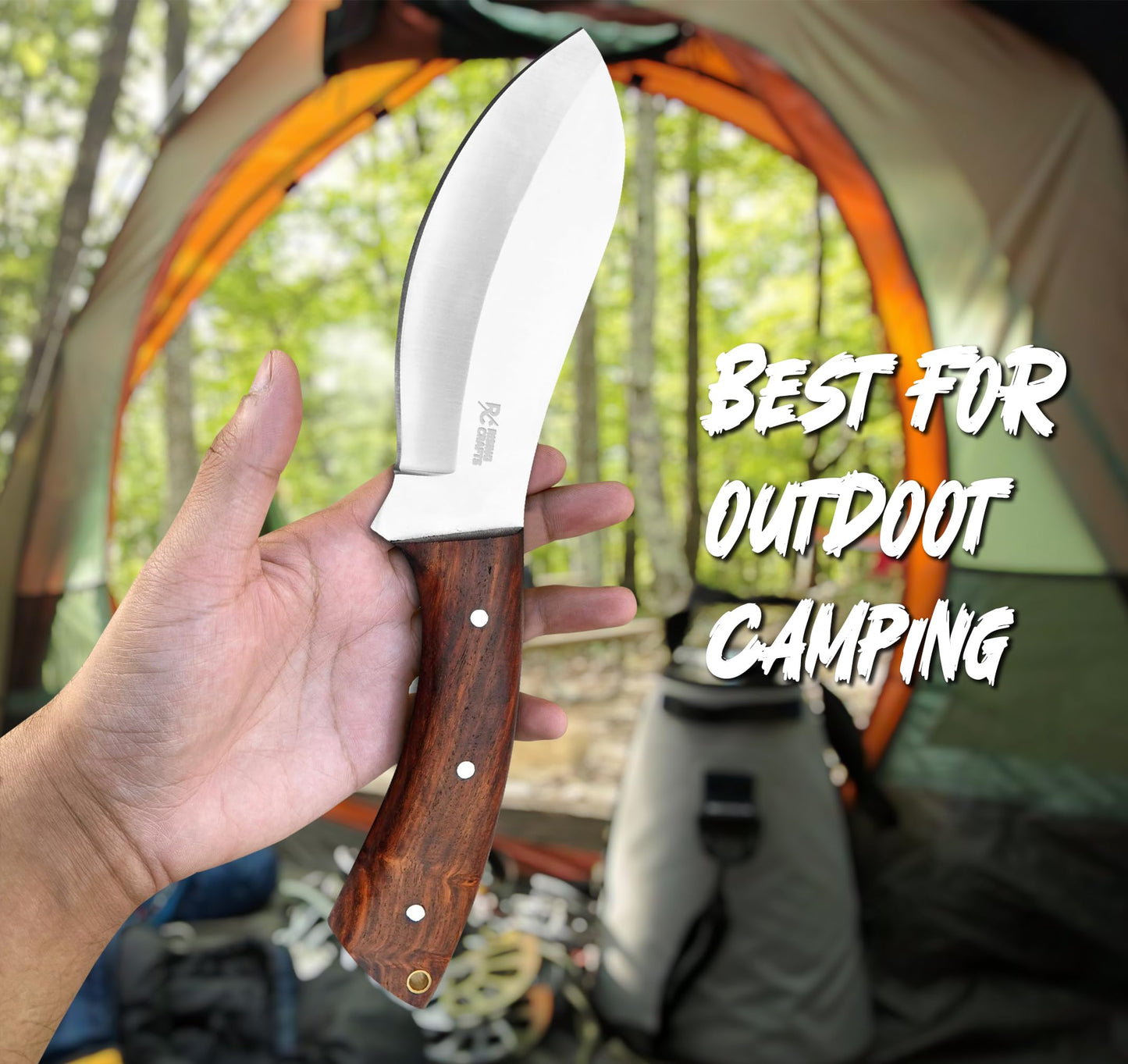 RISING CRAFTS 10 Inch Stainless steel Nessmuk Knife, Handmade Knife, Full Tang Knife, Survival Knife, Hunting Knife, EDC Knife, Fixed Blade Knife With Sheath For Camping, Survival, Bushcrafting.