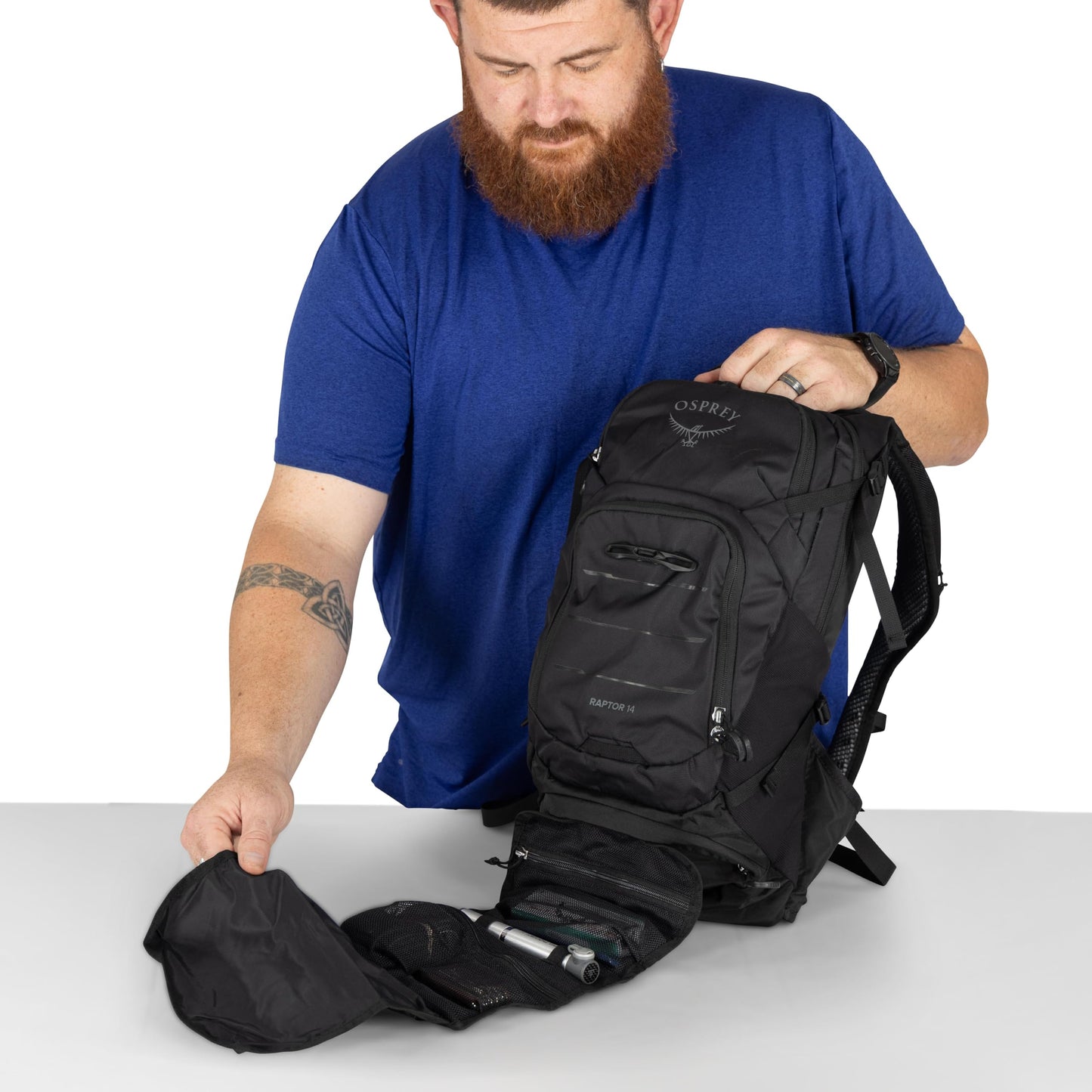 Osprey Raptor 14L Men's Biking Backpack with Hydraulics Reservoir, Black