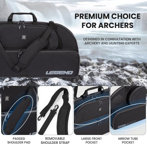 LEGEND Bowarmor Soft Compound Bow Case - Lightweight Youth Bow Bag, Premium Archery Case with Soft Lining, Durable Soft Case with Multiple Pockets, Bow & Arrow Case for Archery Accessories -36 or 45in