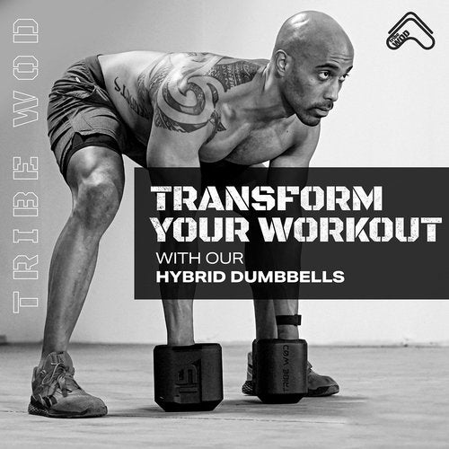 Tribe WOD Dark Elf 10lb Hybrid Dumbbell for Cross Training - Ergonomic Stainless Steel Workout Equipment Weights for Strength, Mobility and Cardio Fitness
