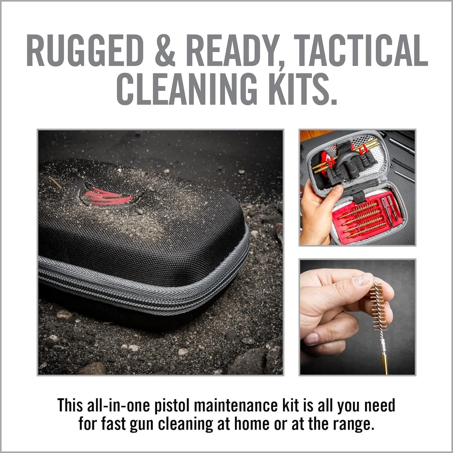 Real Avid Pistol Cleaning Kit 1911 Accessories | 1911 Bushing Wrench Takedown Tool 45 ACP Caliber 22 38 9MM 40 45 Cal Gun Tools & 1911 Field Guide | 9mm Cleaning Kit w/ Gun Cleaning Brush Rods Patches