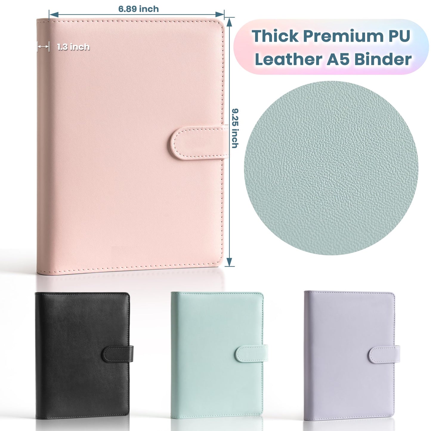 A5 Kpop Photocard Binder, 6 Ring Card Collector Album with 240 Card Slots, 30 Double-Sided Photocard Sleeves, PU Leather Binder Cover for Organizing K-pop Trading Cards