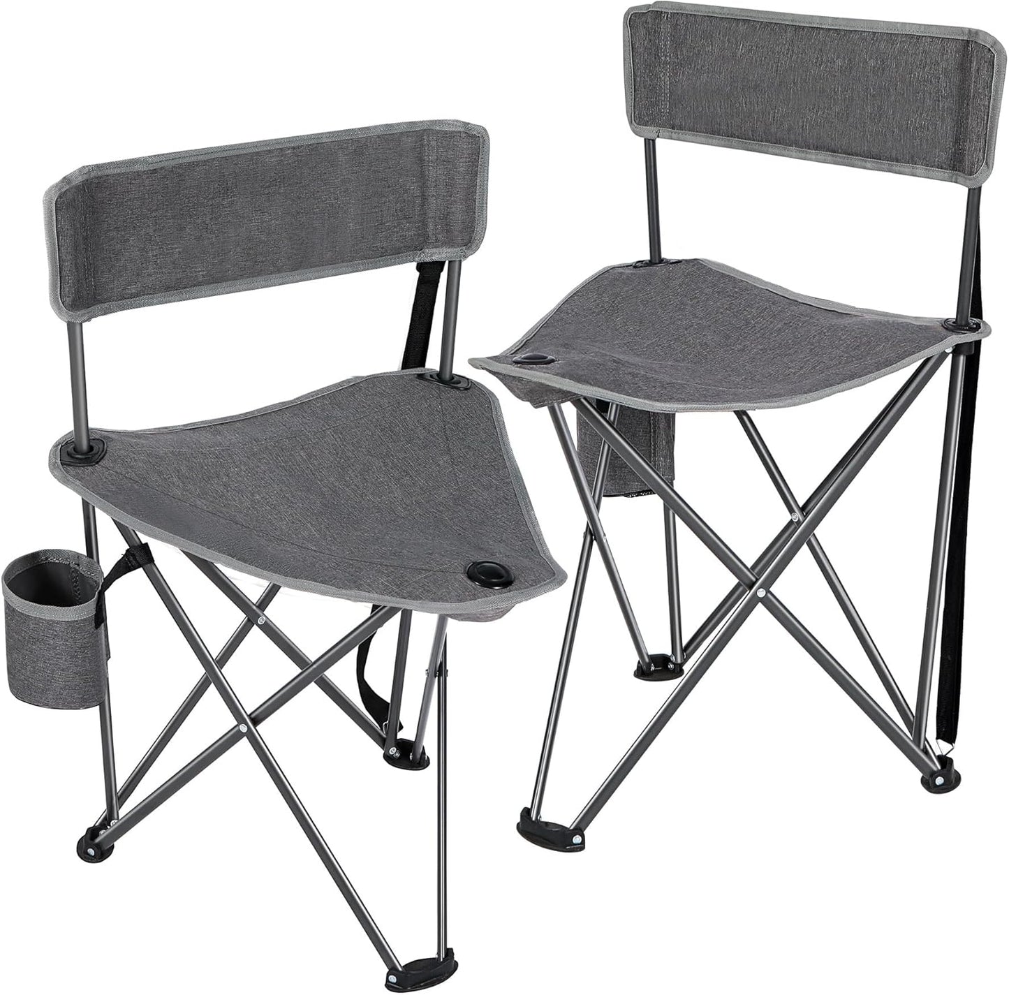 REDCAMP 2 Pack Tripod Hunting Chairs for Blinds, Folding Lightweight Portable Fishing Chair for Adults Hunting Stools with Backrest, Golf Chairs for Spectators, Camo