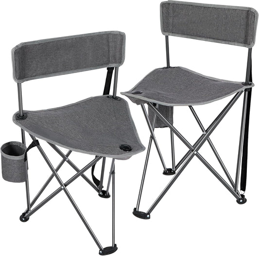 REDCAMP 2 Pack Tripod Hunting Chairs for Blinds, Folding Lightweight Portable Fishing Chair for Adults Hunting Stools with Backrest, Golf Chairs for Spectators, Camo