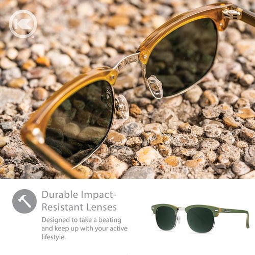 Knockaround Brooklines Polarized Sunglasses for Men & Women - Impact Resistant Lenses & Full UV400 Protection, Coyote Calls