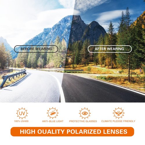 Occhsouo Polarized Sunglasses for Men Lightweight UV400 Protection Sun Glasses for Women TR90 Sunglasses for Fishing Driving