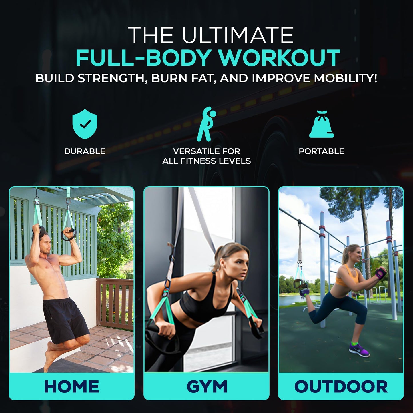 The Unity Training Co. All In One Suspension Trainer Kit, Full Body Workout at Home, Exercise Straps That Will Help You Build Muscle, Burn Fat and Improve Mobility