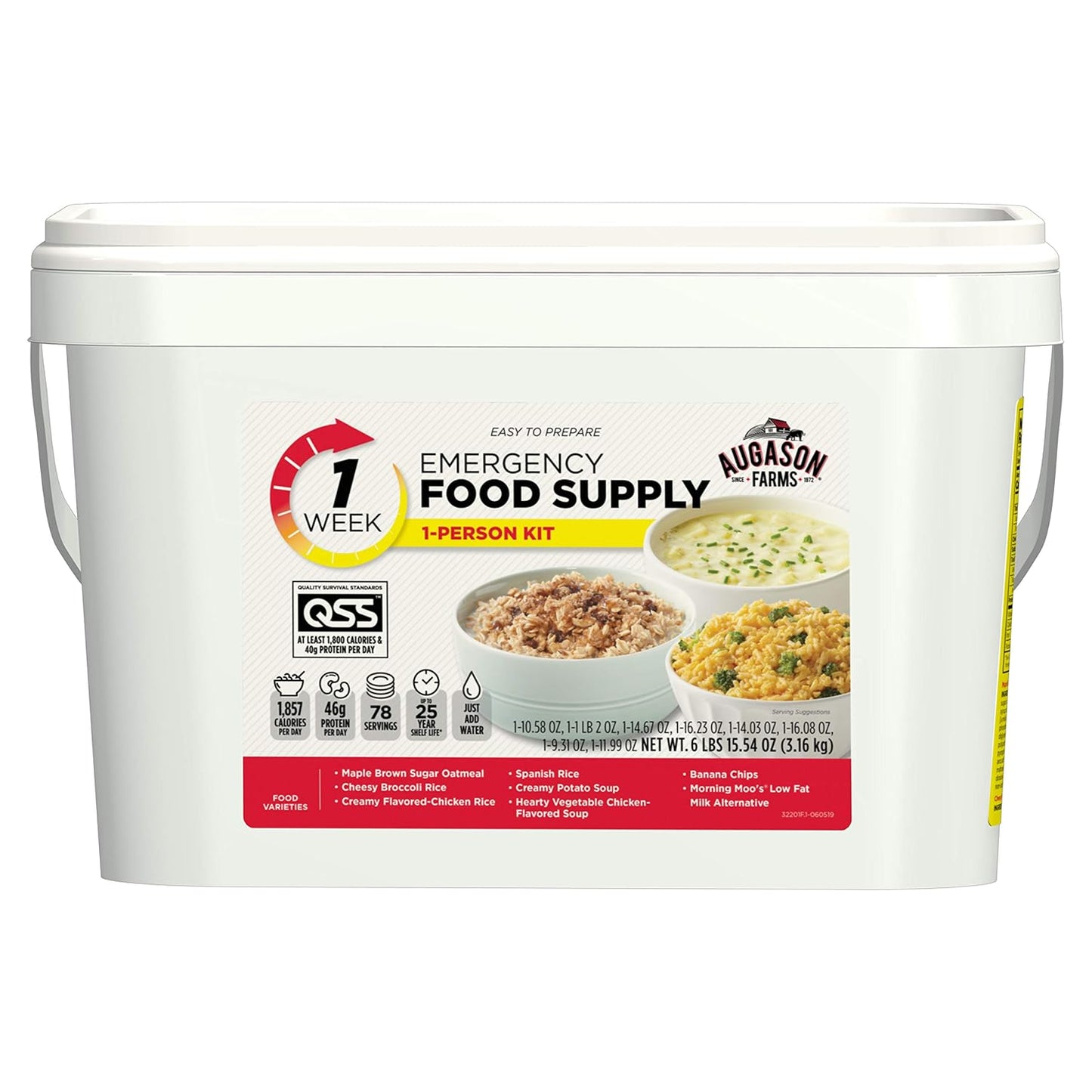 Augason Farms 2 Week 1 Person Emergency Food Supply 14 lb.